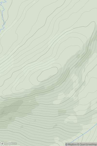 Thumbnail image for Beinn a' Chuirn [Glen Etive to Glen Lochy] showing contour plot for surrounding peak